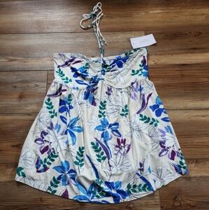 Isabel Maternity Top Womens M Blue Floral Sleeveless NEW